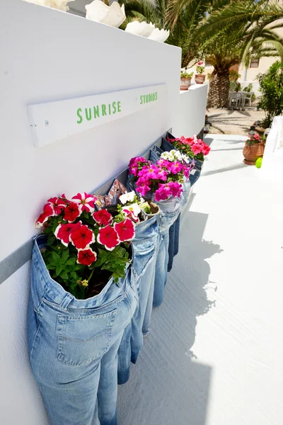 THIRA, GREECE - MAY 19: The outdoor decoration at luxury hotel o