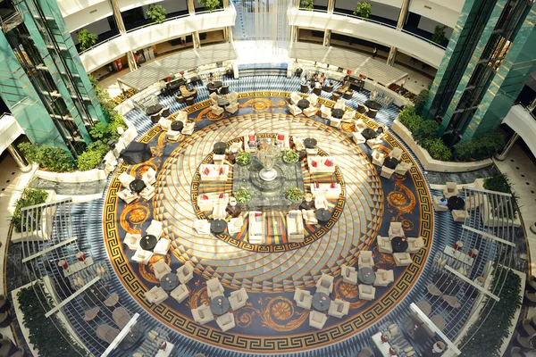 ANTALYA, TURKEY - APRIL 22: The Lobby of Calista Luxury Resort hotel with Versace carpet on April 22, 2014 in Antalya, Turkey. More then 36 mln tourists have visited Turkey in year 2014.
