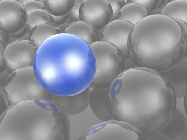 Blue and grey spheres as abstract background