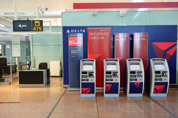 Check-in kiosks in Barcelona airport