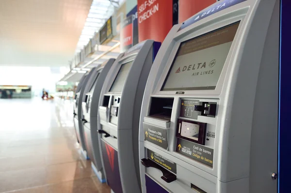 Check-in kiosks in Barcelona airport