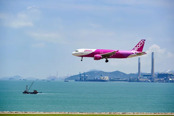 Peach aircraft landing