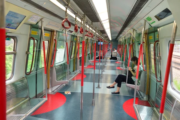 Inside of MTR train. The Mass