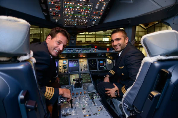Pilots in Emirates Airbus A380