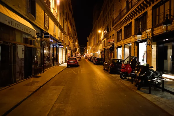 Paris streets at night.