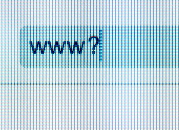 Address bar of the Internet browser with a question mark on comp