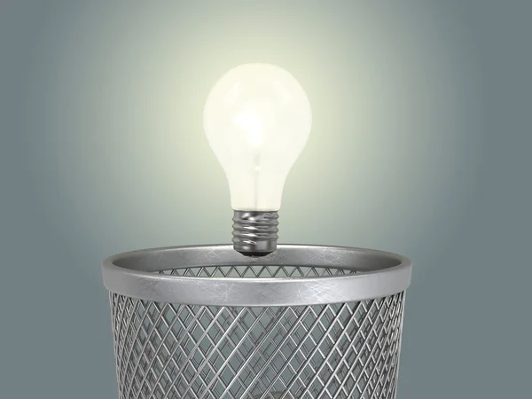 Eureka; concept of the reborn of idea;  glowing light bulb under