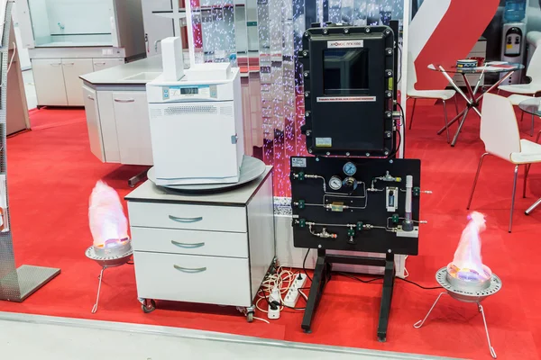 Medical and laboratory equipment at the exhibition.