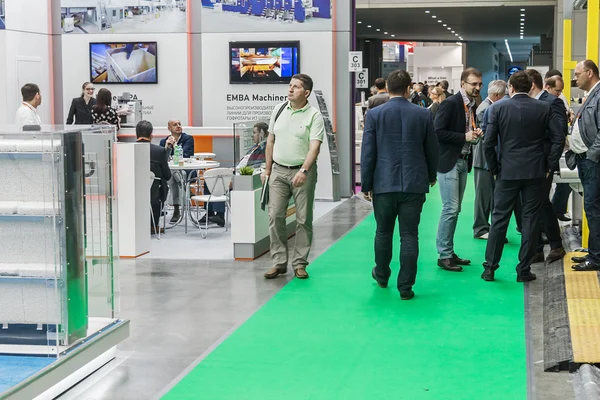 Visitors and exhibitors at exhibition