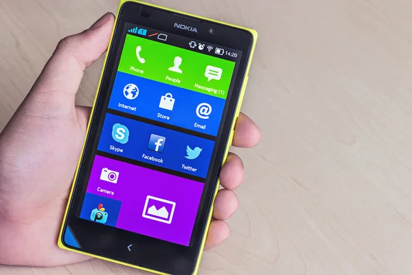 Nokia XL smartphone in hand