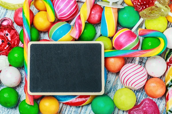 Blackboard for writing greetings on candy and sweets