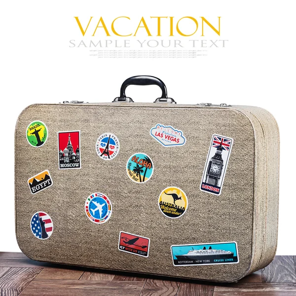 Retro suitcase with stickers