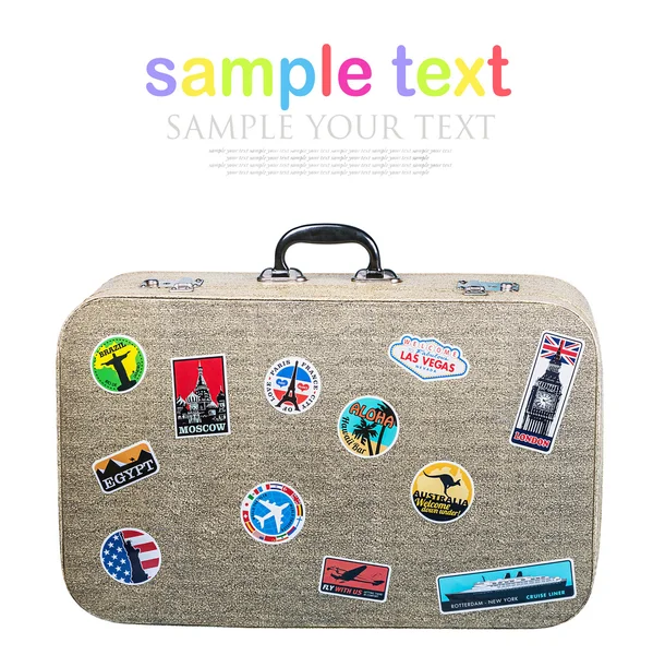 Retro suitcase with stickers