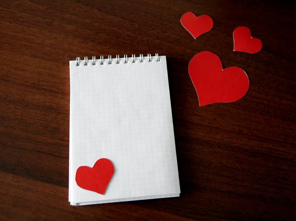 Note Pad with Heart Shapes