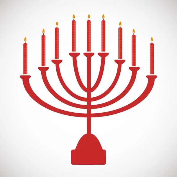 Vector illustration of hanukkah, jewish holiday. Hanukkah menora with  candles
