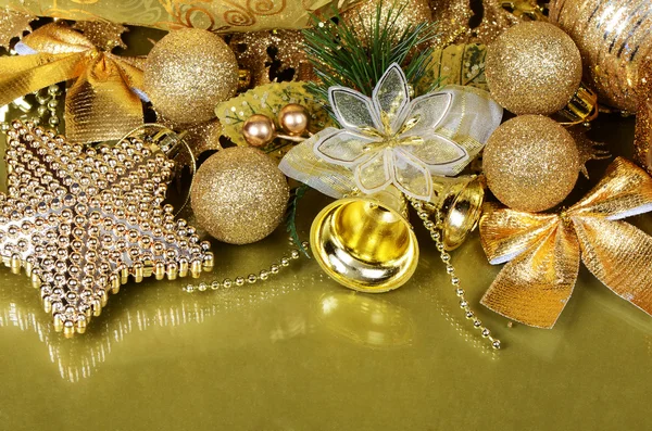 Christmas tree golden decorations