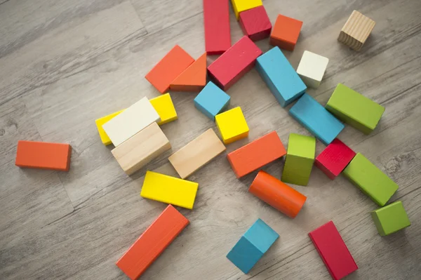 Toy building blocks on the floor