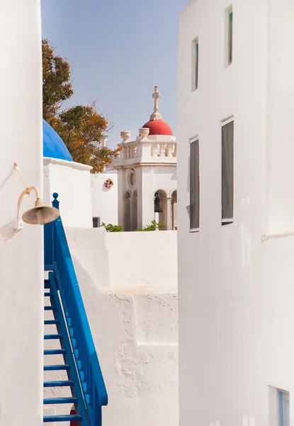 Classical Greek architecture of the streets - stairs, balconies,