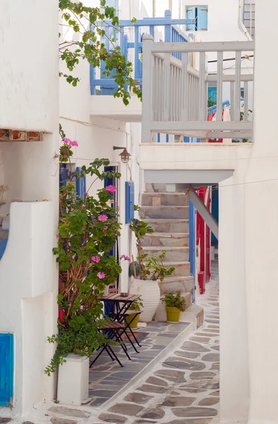 Classical Greek architecture of the streets - stairs, balconies,