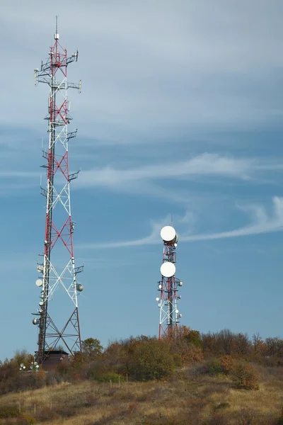 Transmitter towers on a hill