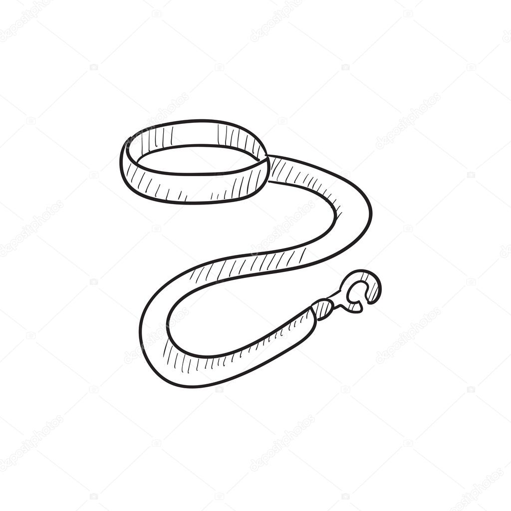Collier et laisse chien dessin icône — Image vectorielle #112222084
