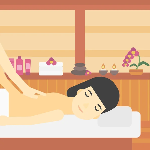 Woman recieving massage vector illustration.