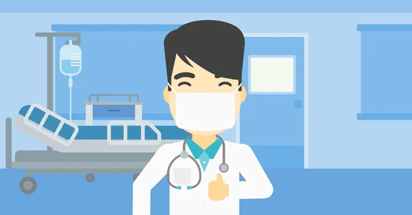 Doctor giving thumb up vector illustration.
