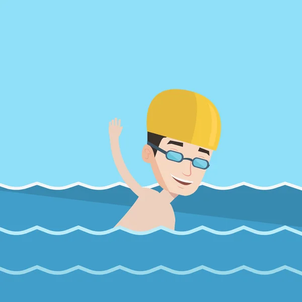 Man swimming vector illustration.