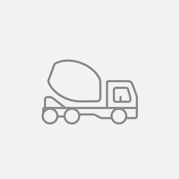 Concrete mixer truck line icon.