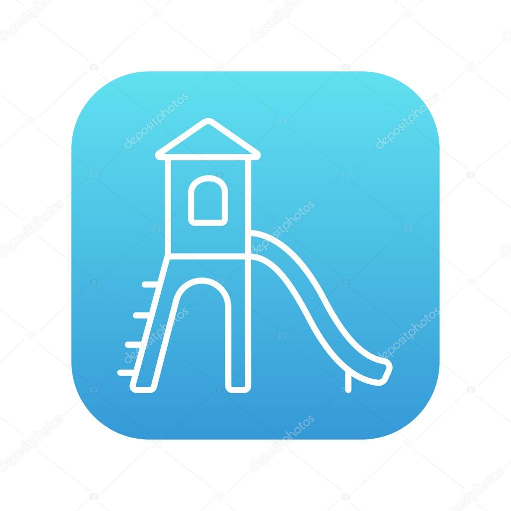 Playground with slide line icon. Playground with slide line icon.
