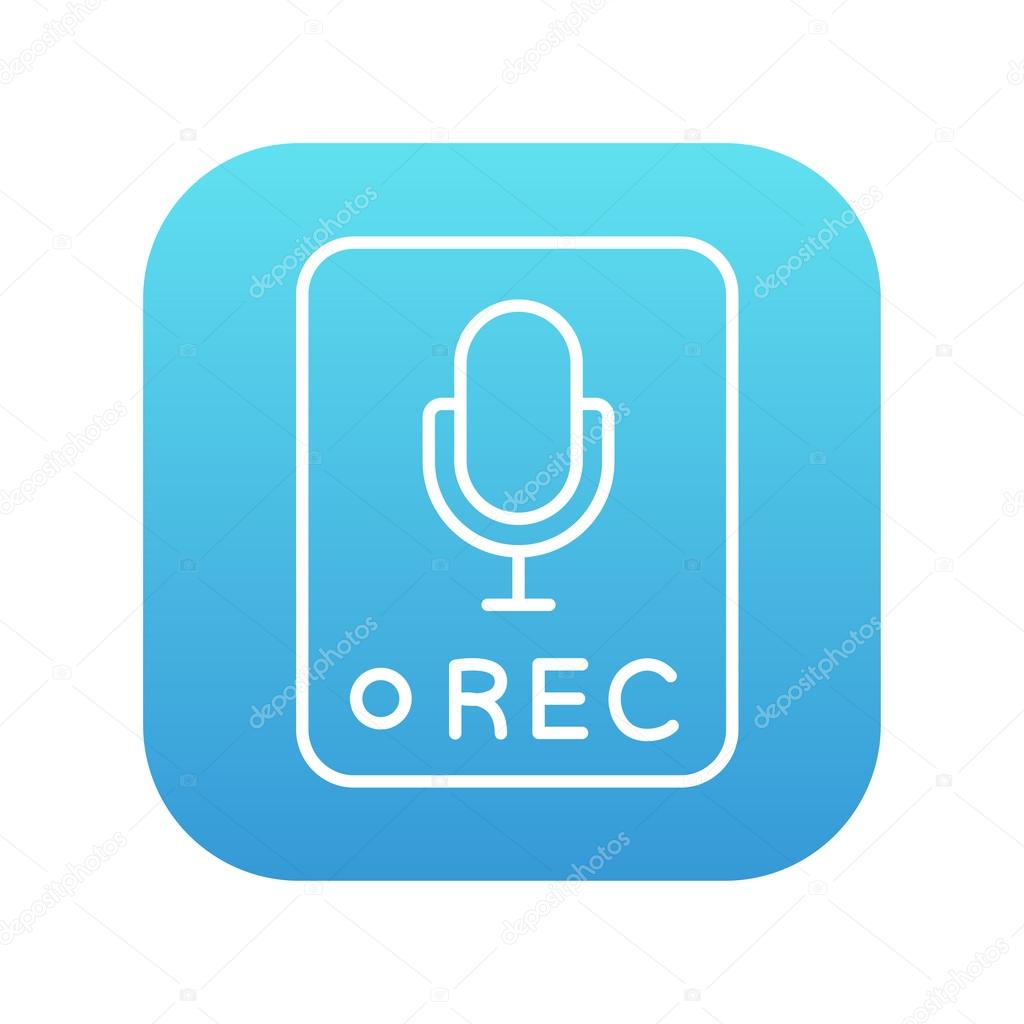 Record button line icon. Record button line icon.