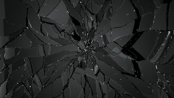 Splitted or cracked glass on black