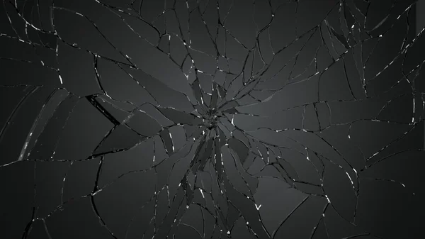 Pieces of broken or cracked glass