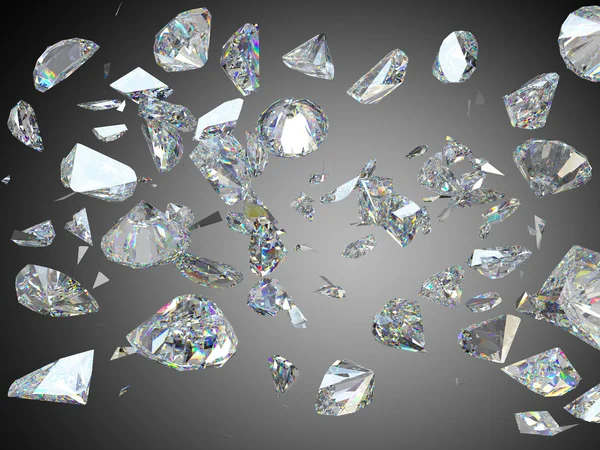 Broken and shattered large diamonds