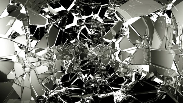 Broken and cracked glass