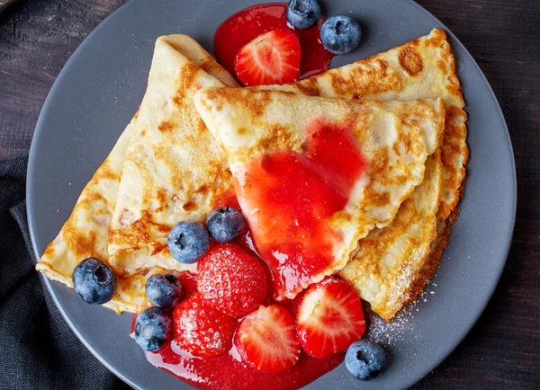 Crepes with fresh berries