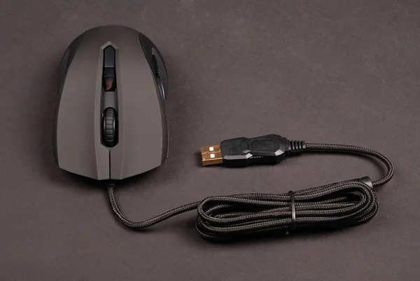 Black computer optical mouse