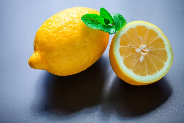 Lemons isolated on a black background