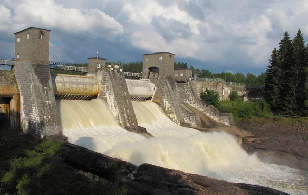 Spillway on hydroelectric power station dam