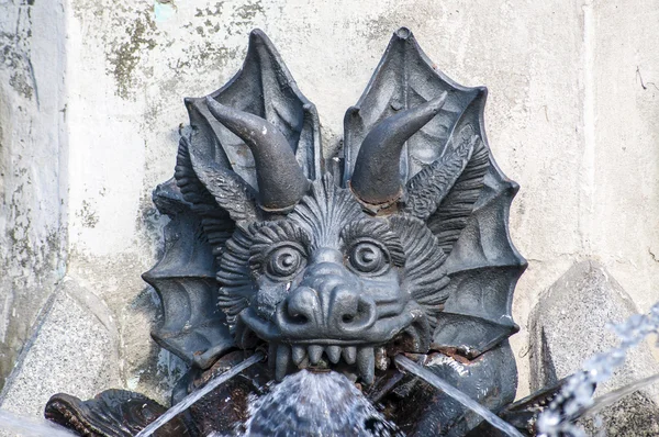 The Fountain of the Fallen Angel in Madrid, Spain.