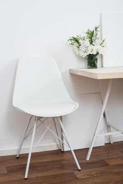 White scandinavian interior decor closeup