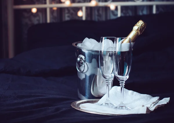 Champagne in bed