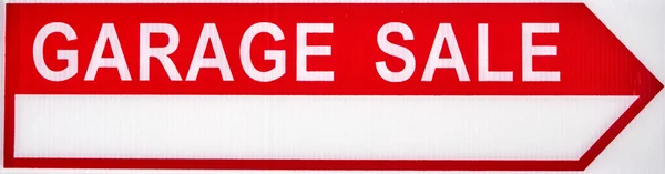 Garage sale sign arrow sign.