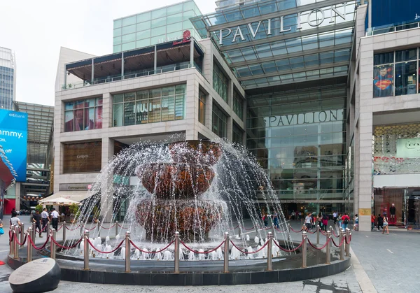 Famous crystal fountain outside the Pavillion Shopping Mall. Kua