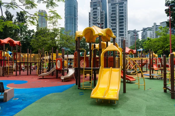 Colorful play ground structure in outdoor urban area for childre