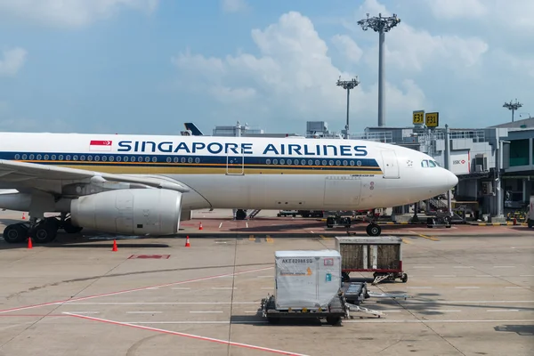Singapore Airlines Airbus in the airport