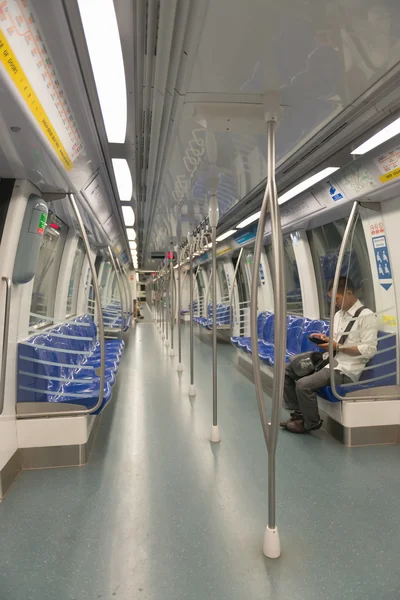Metro or underground modern train inside