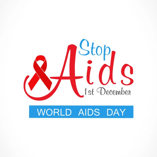 Stop Aids concept with red aids ribbon for World Aids Day.