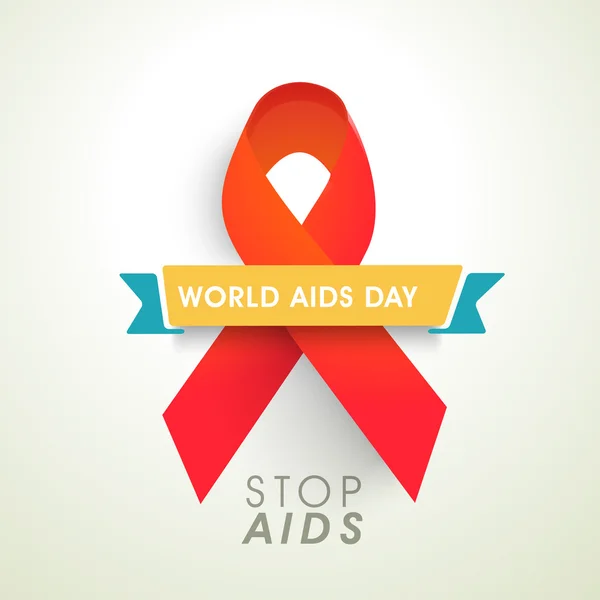 Aids awareness concept with red ribbon for World Aids Day.