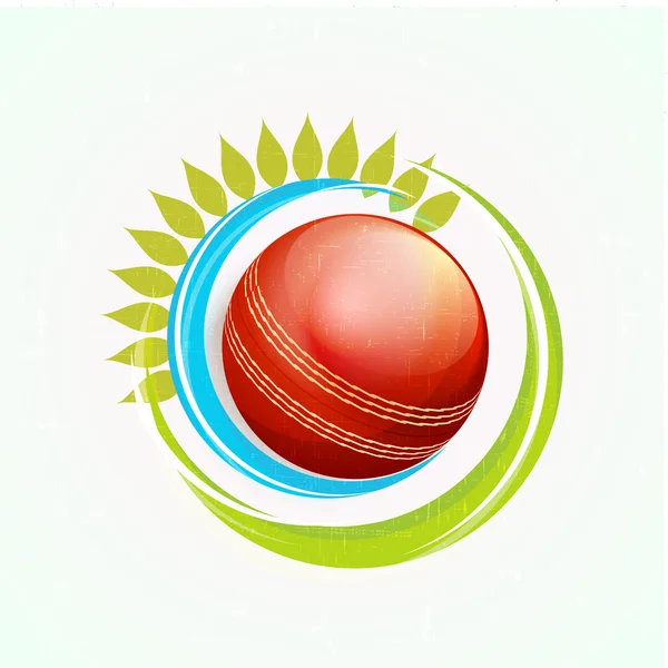 Red ball for Cricket sports concept.